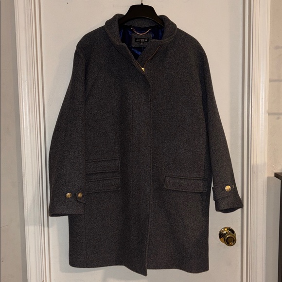 ๐ฆ {PRICE FIRM} J. Crew Toscana Coat in Italian Cloth Wool Blend ~ Gunmetal - Picture 3 of 10